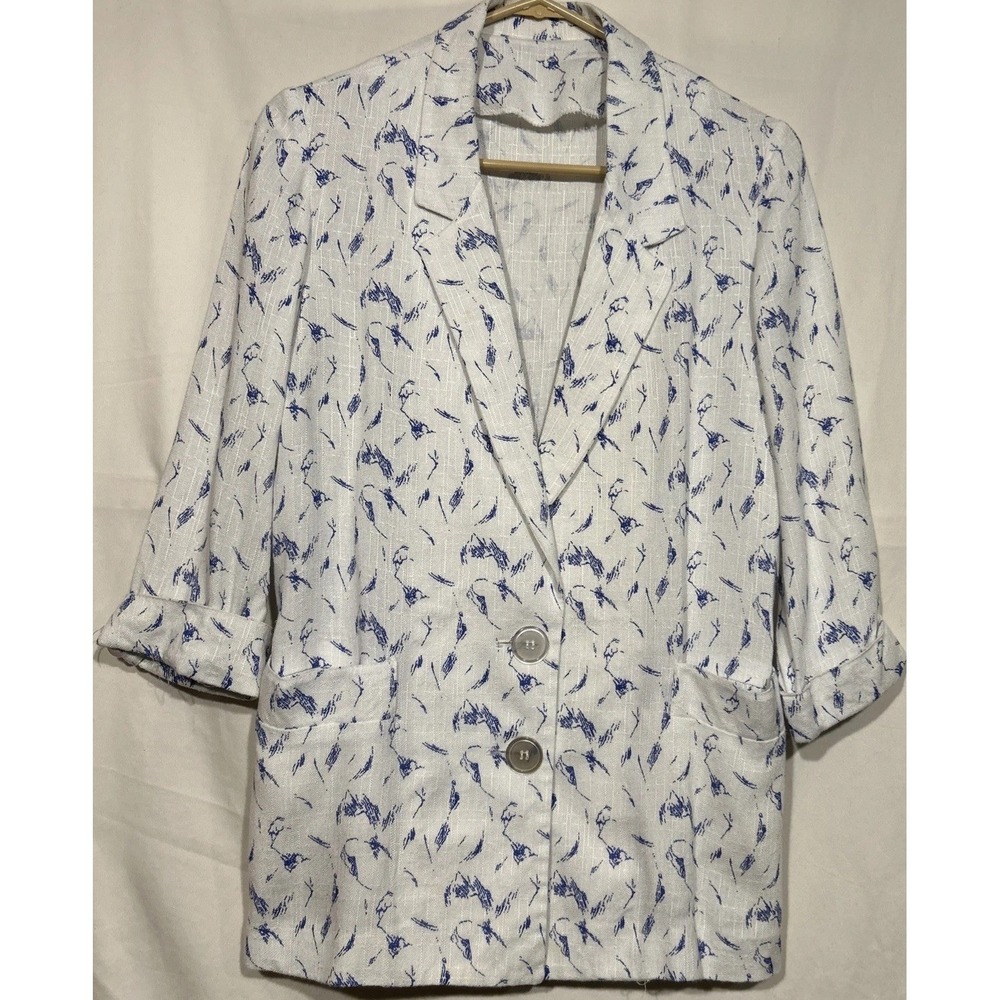 80's Blazer 2 Button Single Breasted Sz 8 USA Rayon 3/4 Sleeves Vintage